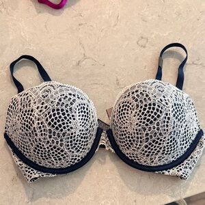 NWT Victoria’s Secret Very Sexy Push up Bra- Navy and White Lace Bra